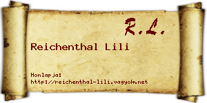 Reichenthal Lili névjegykártya
